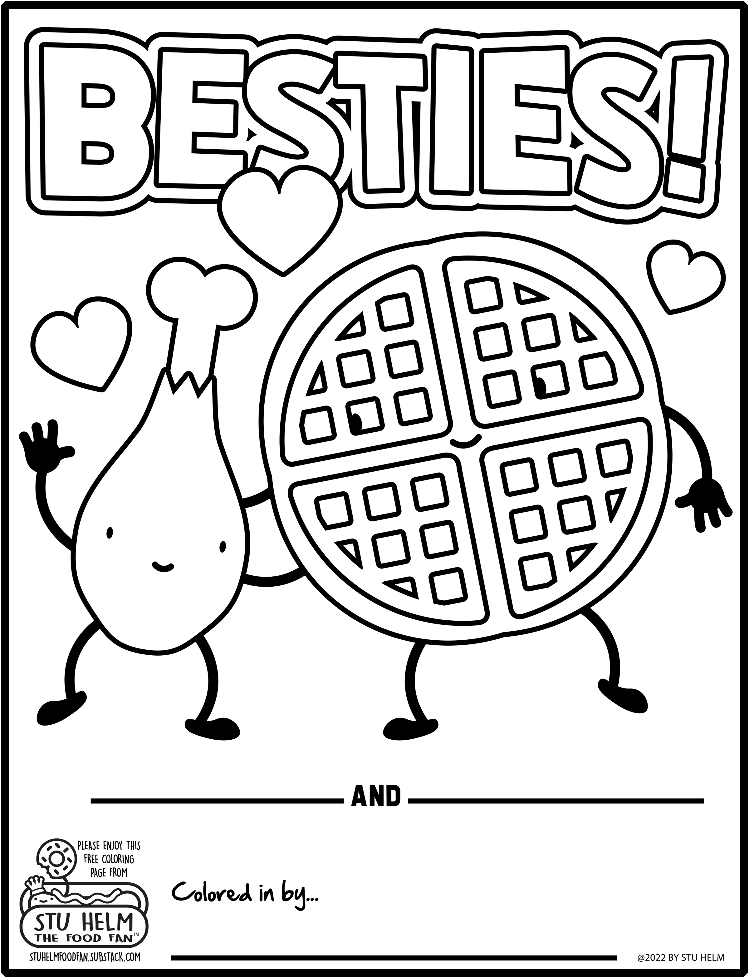 Custom coloring pages stu helm food fan