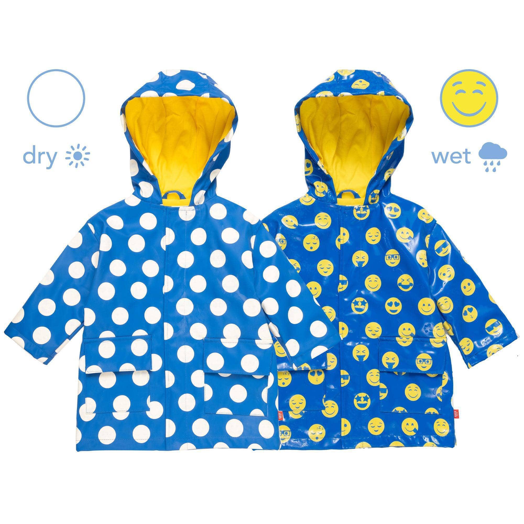Blue polka dot emoji magnetic raincoat â magnetic me