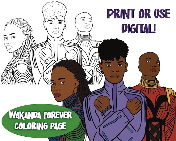 Wakanda forever coloring page