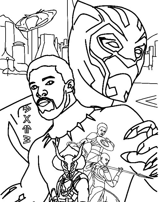 Black panther coloring pages