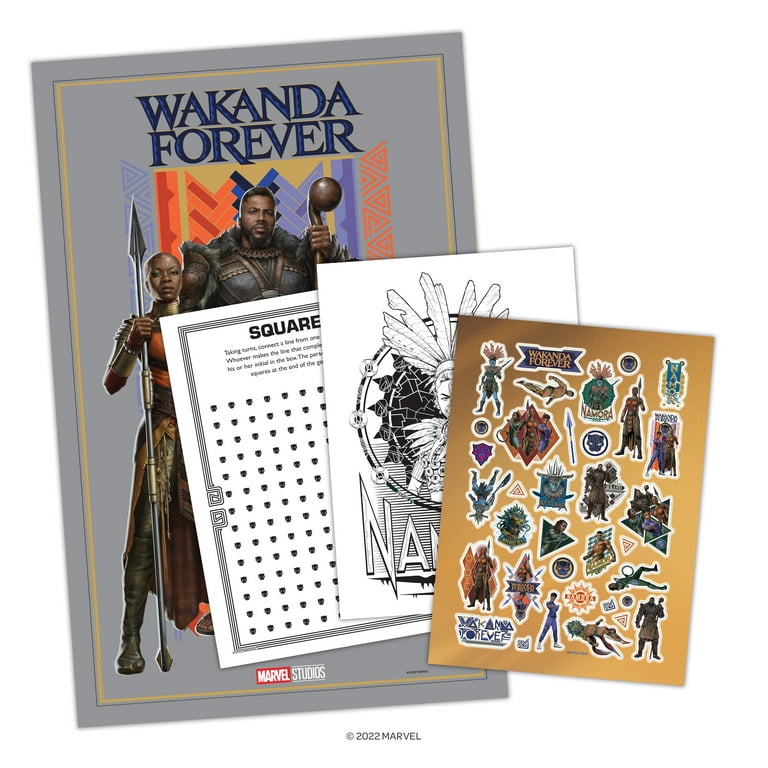 Marvel black panther page coloring book with glow in the dark posters paperback
