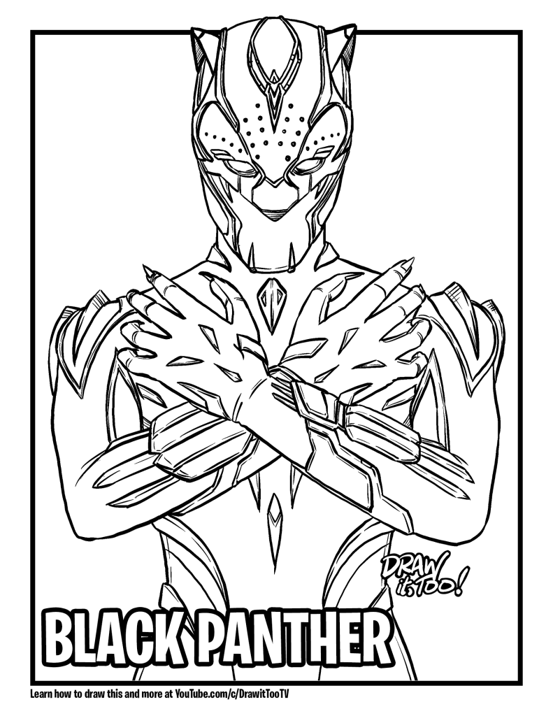 How to draw black panther wakanda forever narrated drawing tutorial