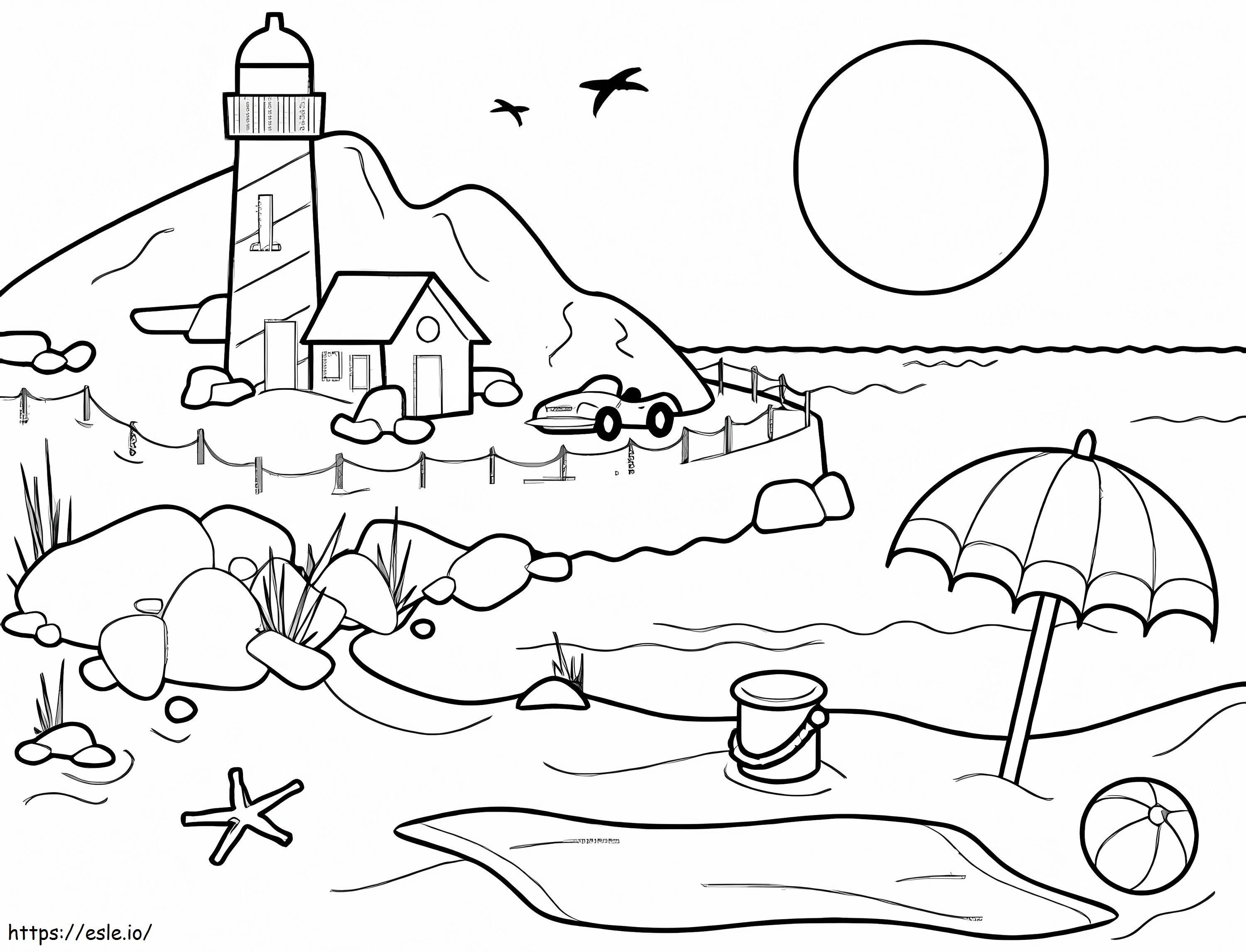Schãne landschaft am strand ausmalbilder