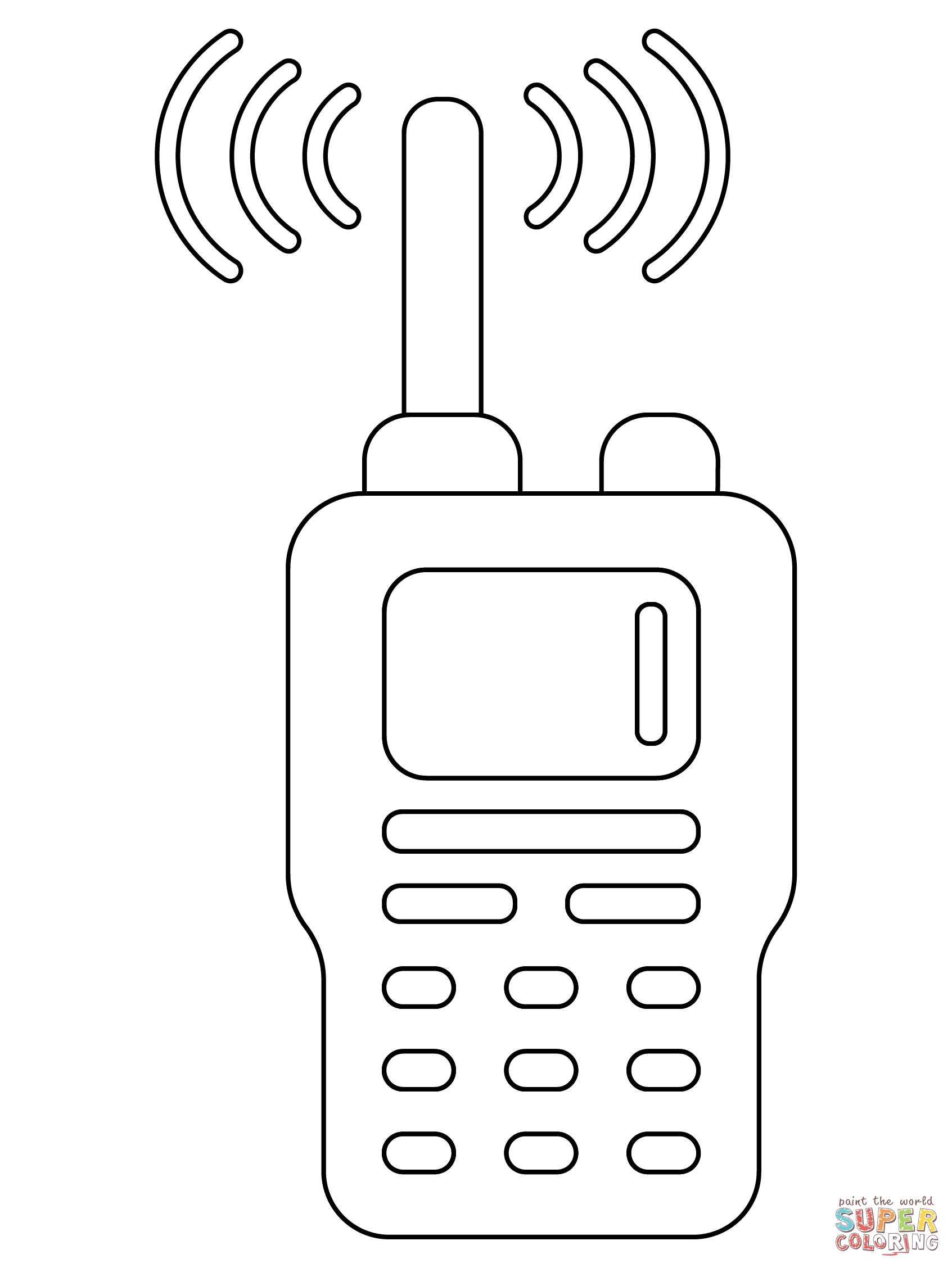 Walkie talkie coloring page free printable coloring pages