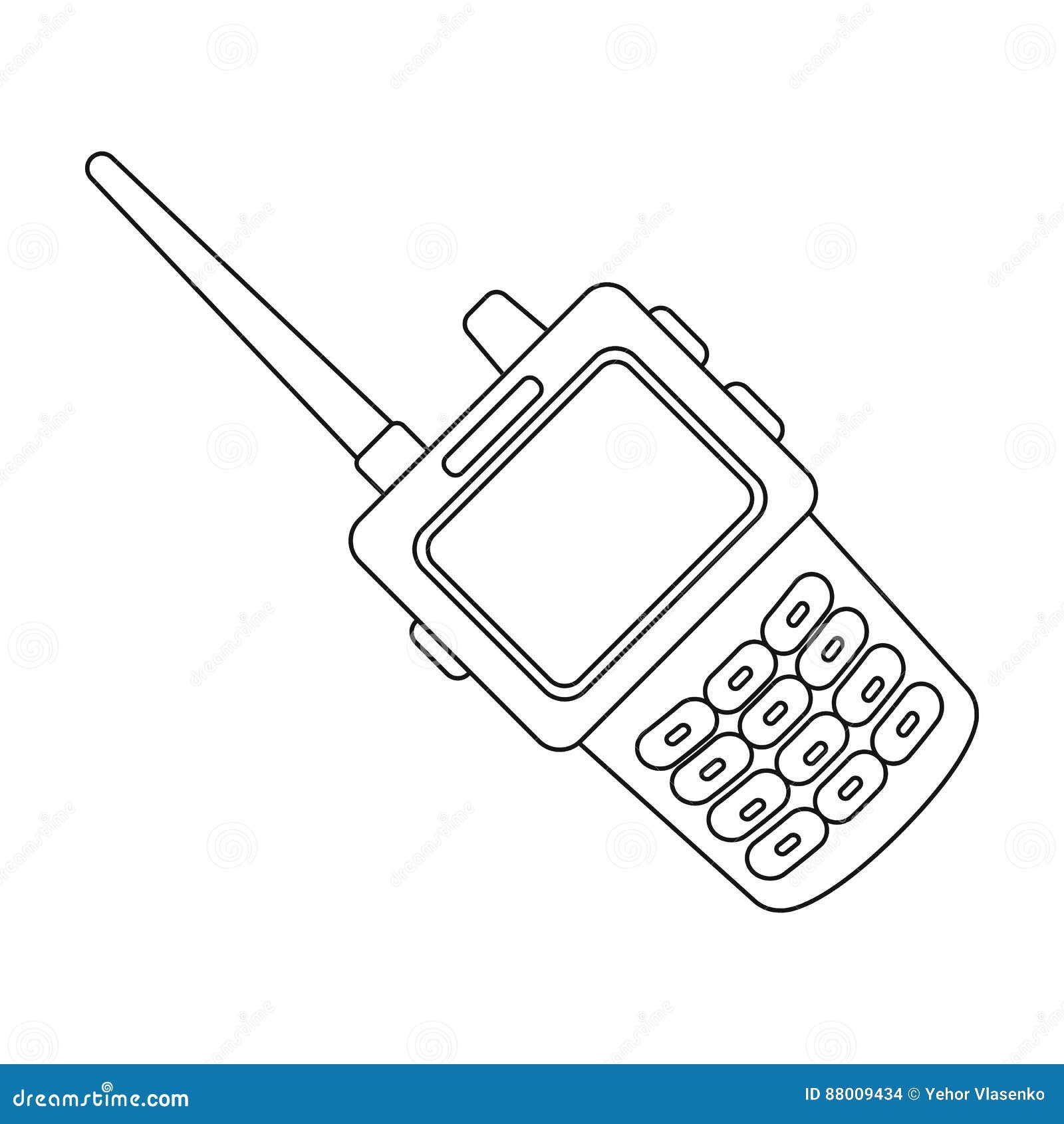 Handheld transceiver icon in outline style on white background police symbol stock vector illustration stock vector