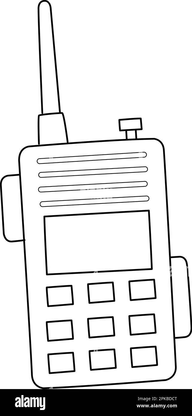 Radio walkie talkie isolated coloring page stock vector image art