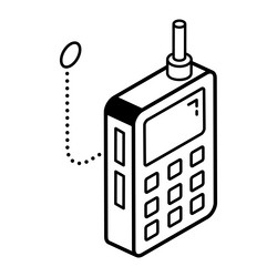Walkie talkie outline vector images over