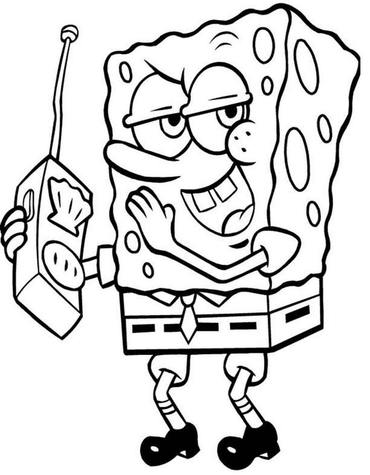 Walkie talkie radio bob esponja colorear dibujos de bob esponja cãmo dibujar a sonic