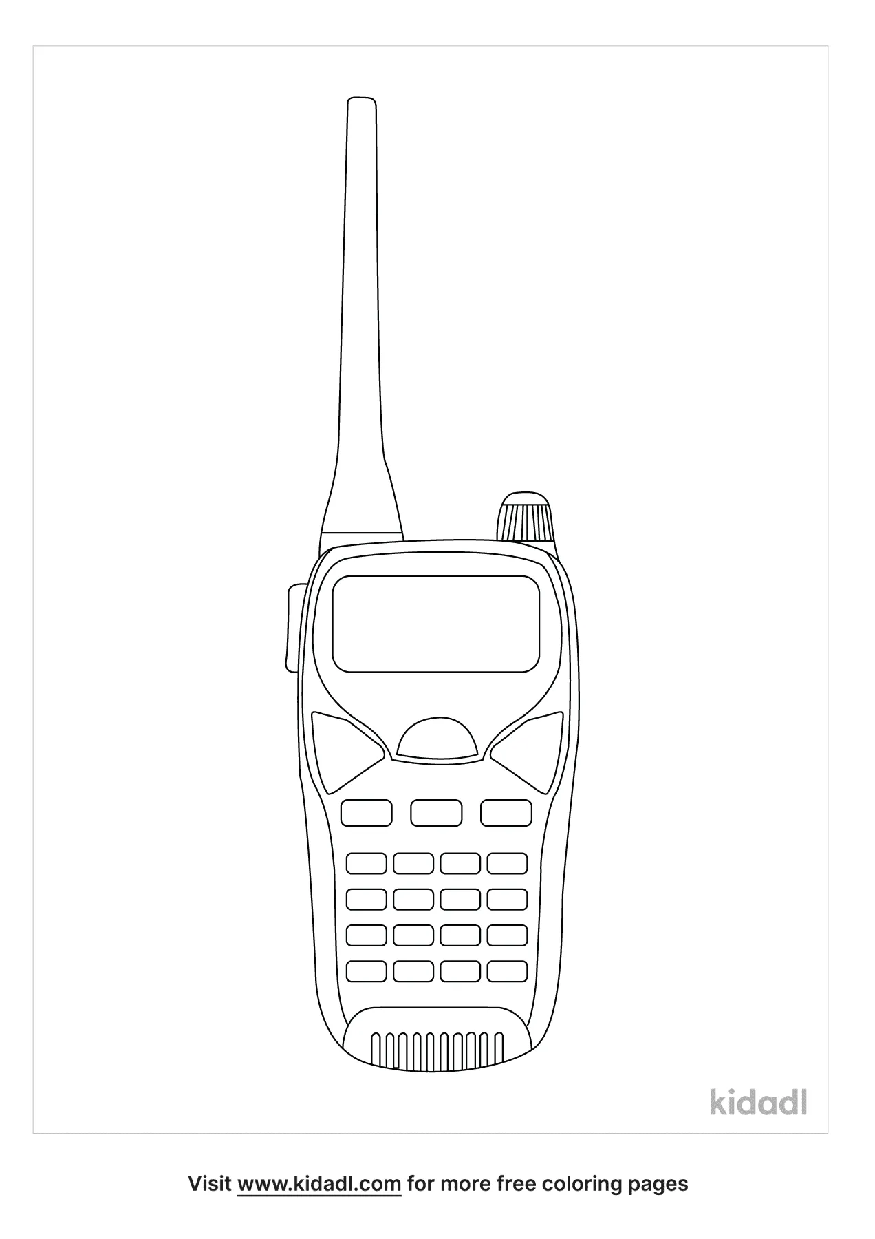 Free police walkie talkie coloring page coloring page printables
