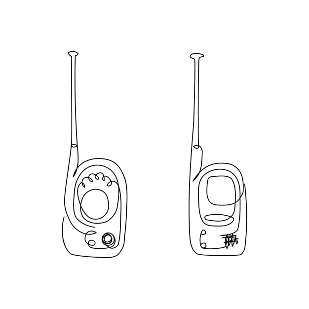 Premium vector baby monitor kit continuous line drawing one line art of walkietalkie babysitting