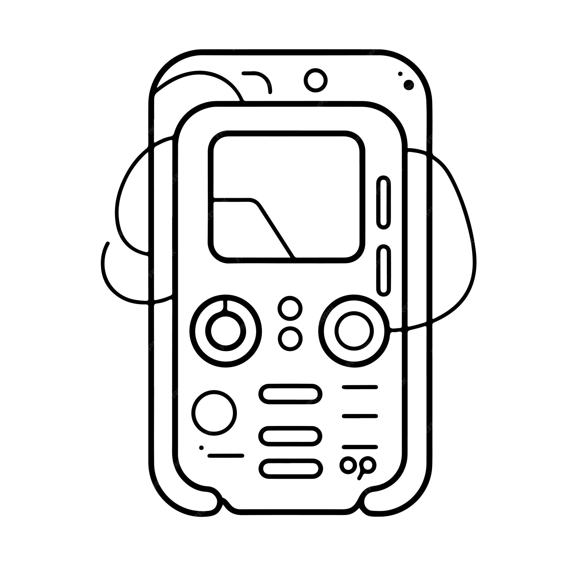 Premium vector sketch hand drawn single line art coloring page phone day