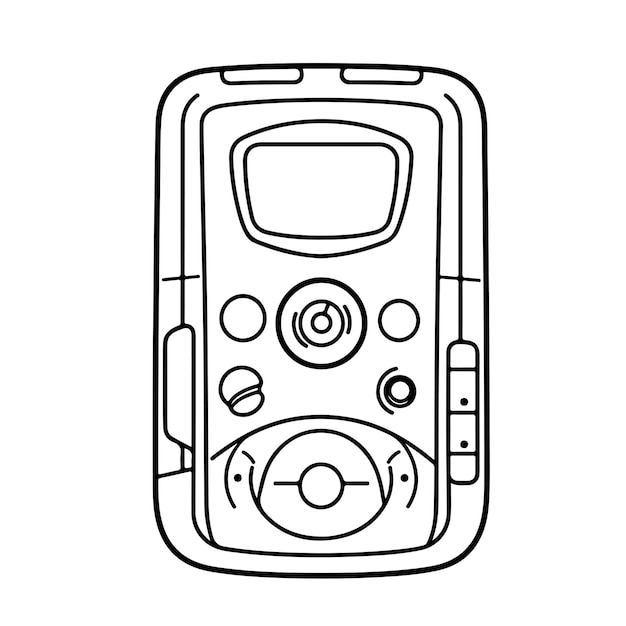 Premium vector sketch hand drawn single line art coloring page phone day