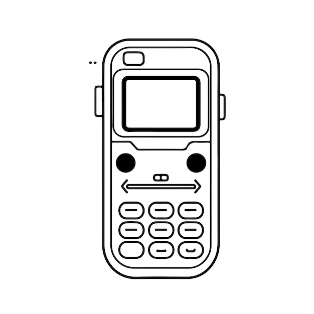 Premium vector sketch hand drawn single line art coloring page phone day