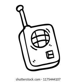 Line drawing cartoon walkie talkie stock vector royalty free