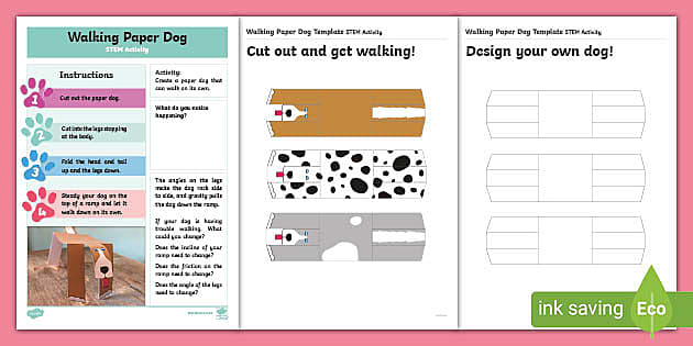 Walking paper dog template