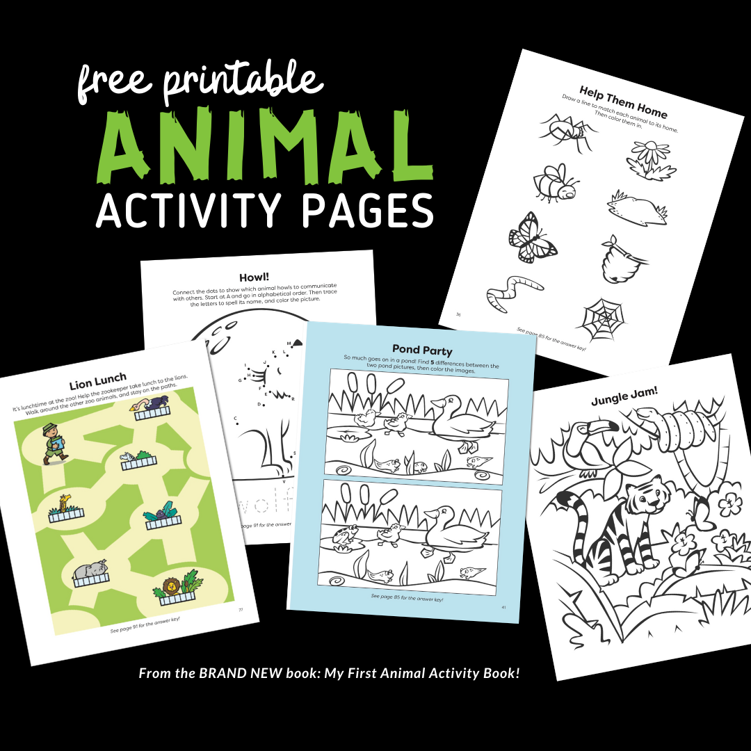 Printable preschool animal activity pack