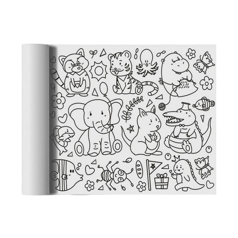 Coloring paper roll sticky drawing paper roll wall coloring sheets coloring tablecloth children graffiti roll paper for birthday home animal
