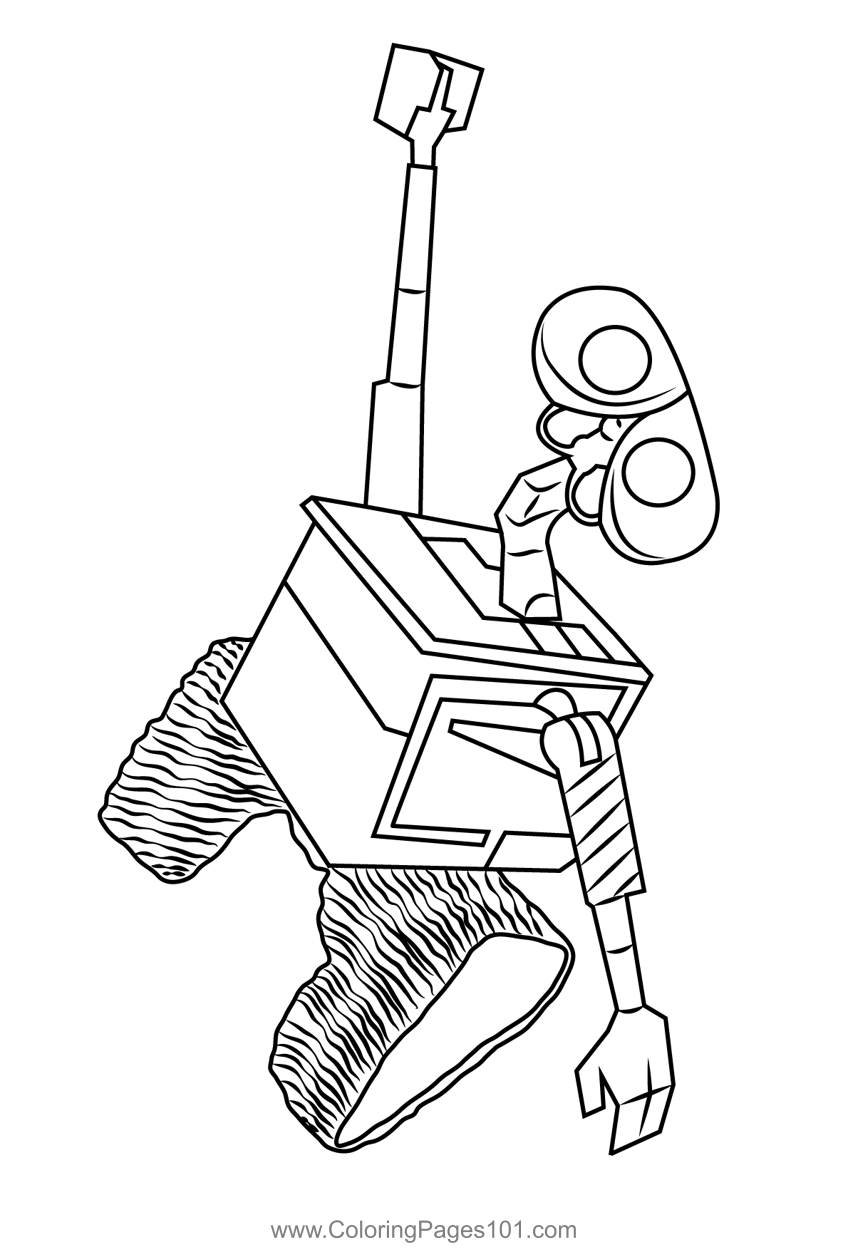Wall e robot coloring page for kids