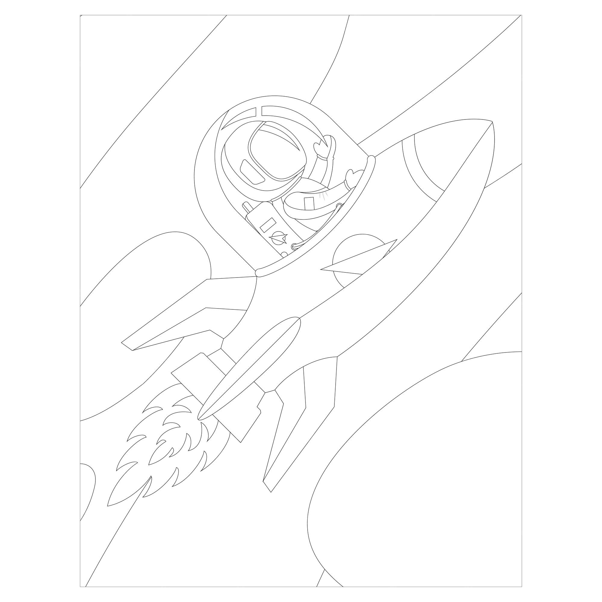 Premium vector printable space coloring pages for kids