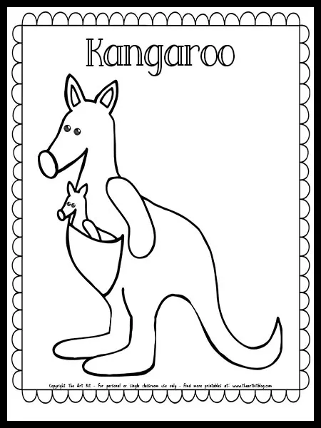 Kangaroo coloring page free printable â the art kit