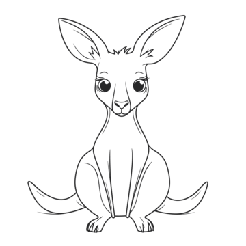 Kangaroo coloring vector art png images free download on