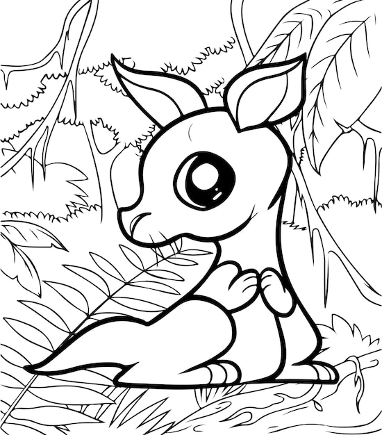 Premium vector cute wallaby coloring pages for kids