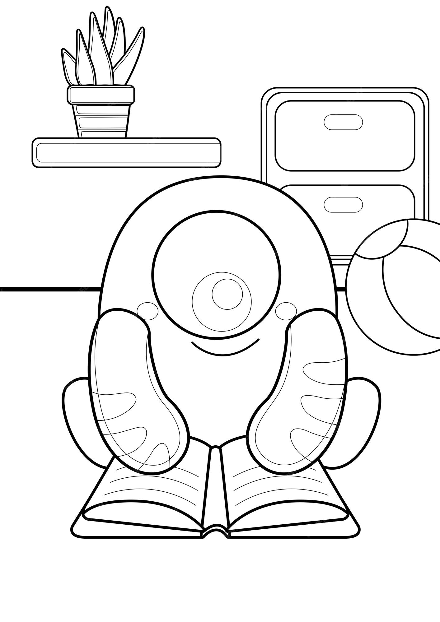 Premium vector monster school coloring pages a for kids and adult