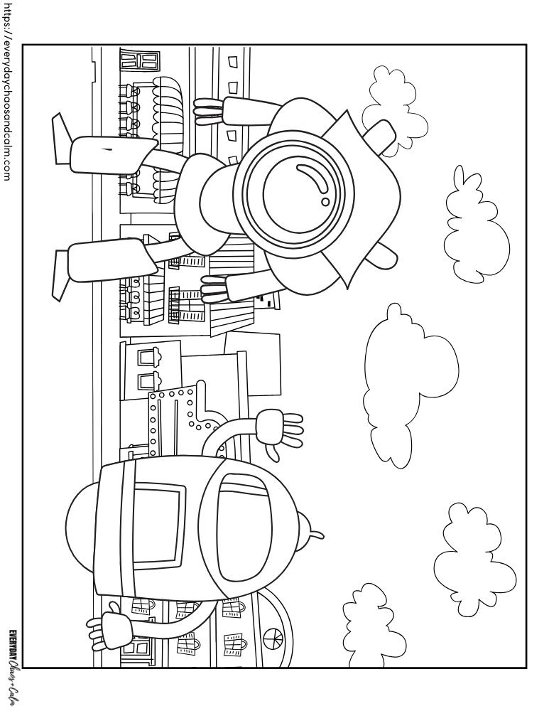 Free robot coloring pages for kids