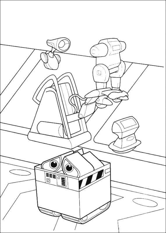 Online coloring pages coloring page valley robo cleaner wall and download print coloring page