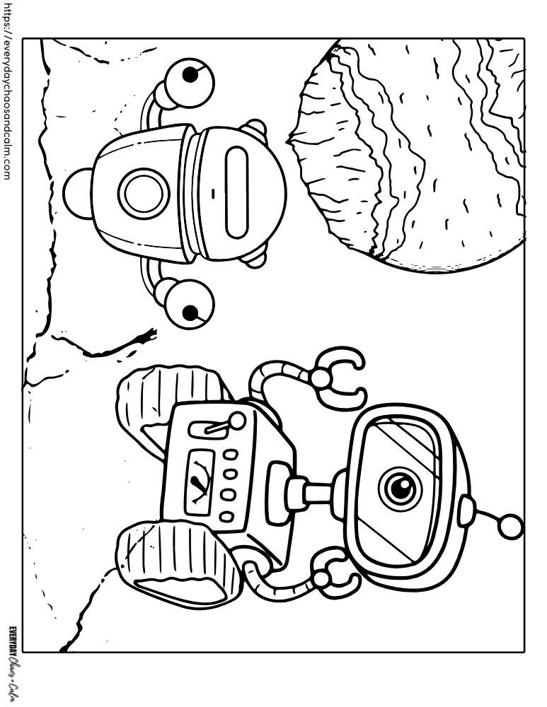 Free robot coloring pages for kids