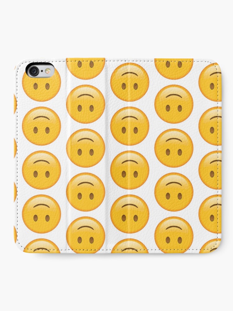 Slightly smiling face emoji iphone wallet for sale by dmentes