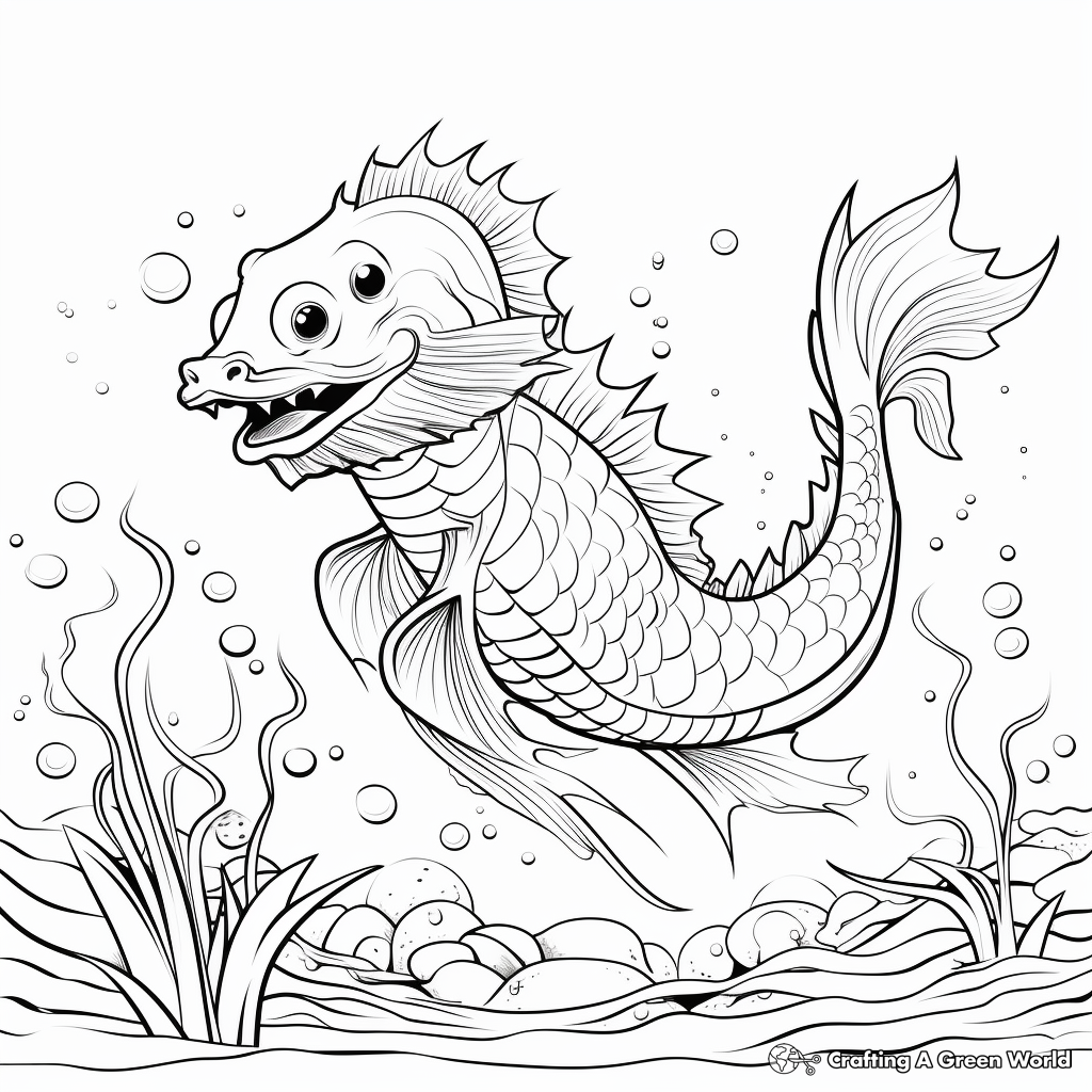 Dragon fish coloring pages