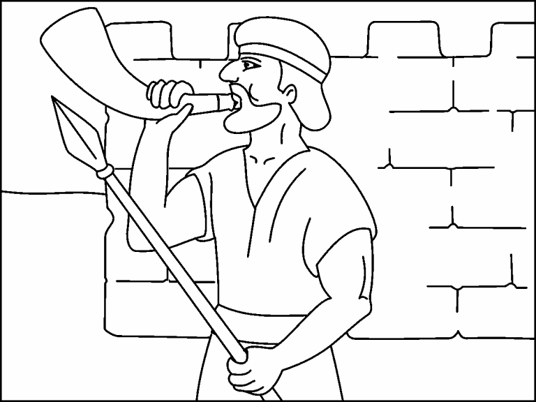 Free coloring page feb joshua the battle of jericho
