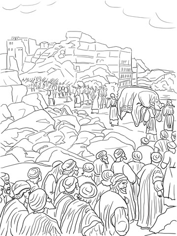 Joshua capture of jericho coloring page free printable coloring pages