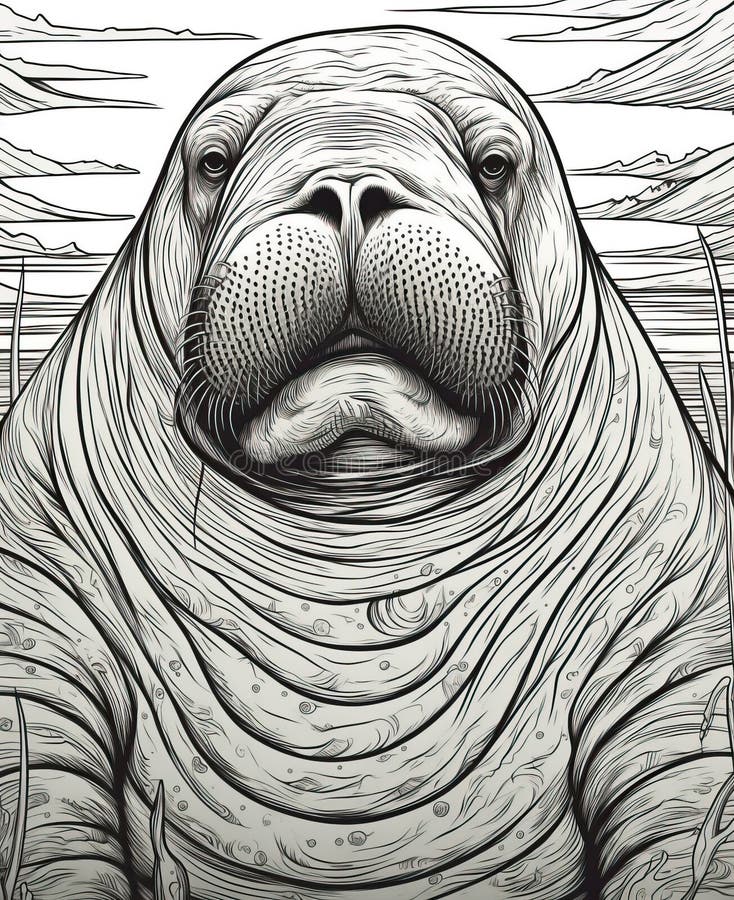 Walrus coloring stock illustrations â walrus coloring stock illustrations vectors clipart