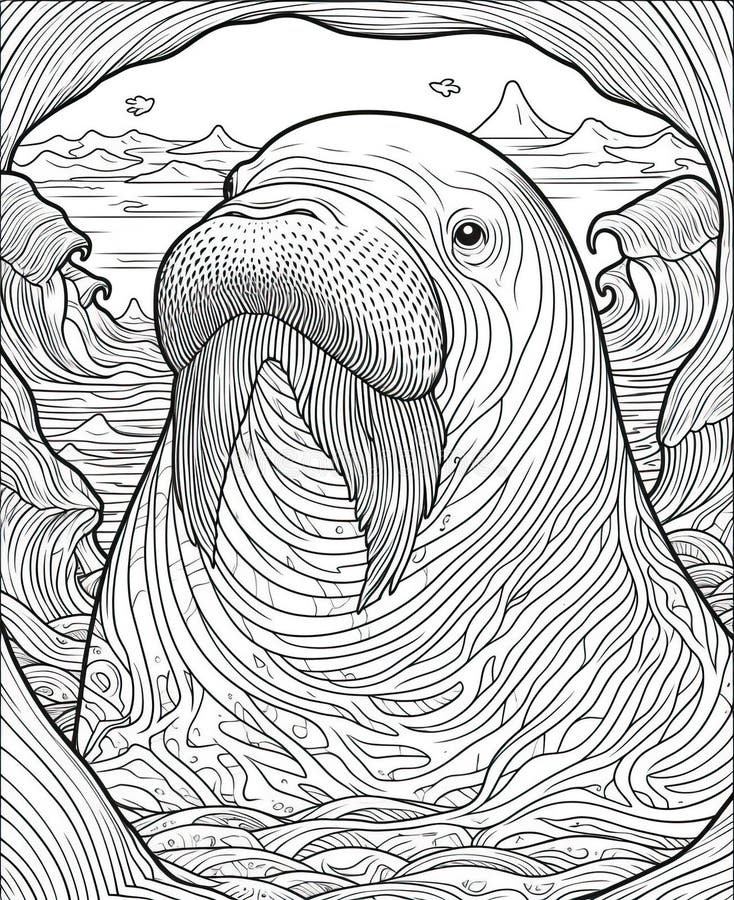 Walrus coloring stock illustrations â walrus coloring stock illustrations vectors clipart