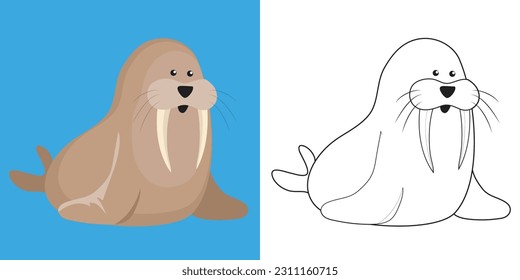 Cute cartoon animal coloring page coloring stock vector royalty free