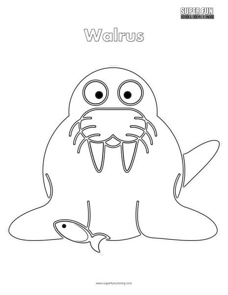 Cartoon walrus coloring page