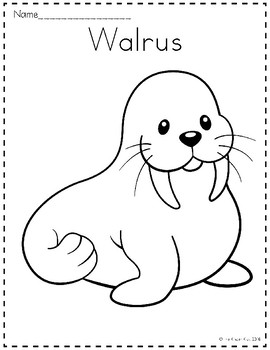 Arctic animals coloring pages by the kinder kids tpt