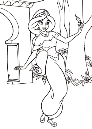Coloring pages walt disney coloring pages princess jasmine walt disney characters
