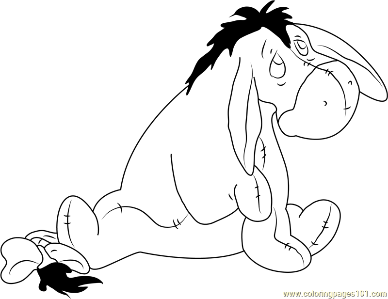 Eeyore by walt disney coloring page for kids
