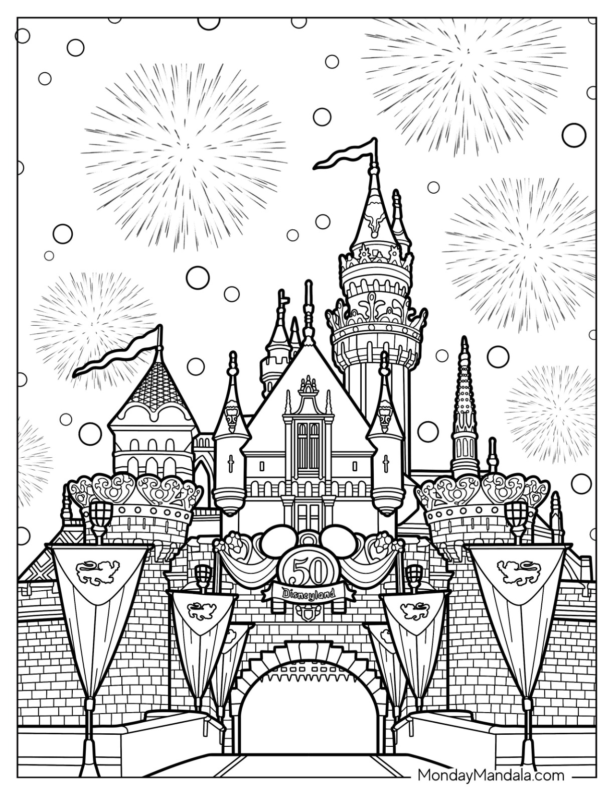 Disneyland coloring pages free pdf printables