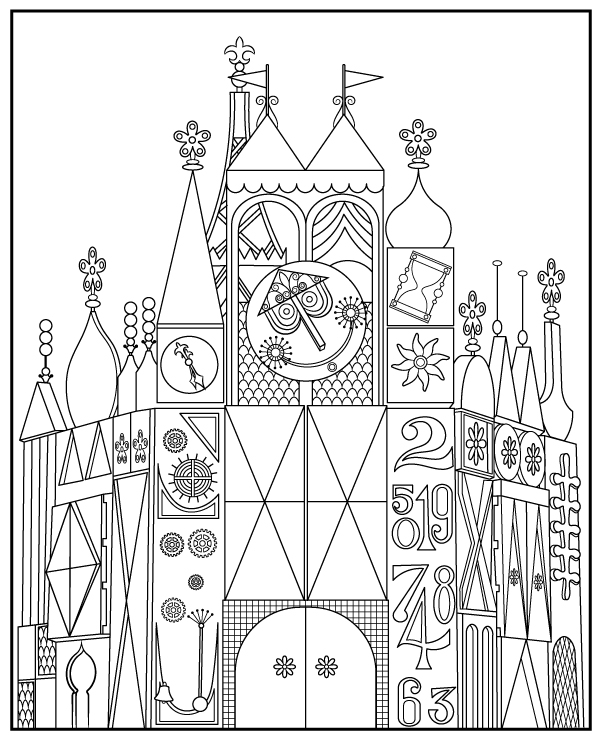 Disneyland building coloring page to print