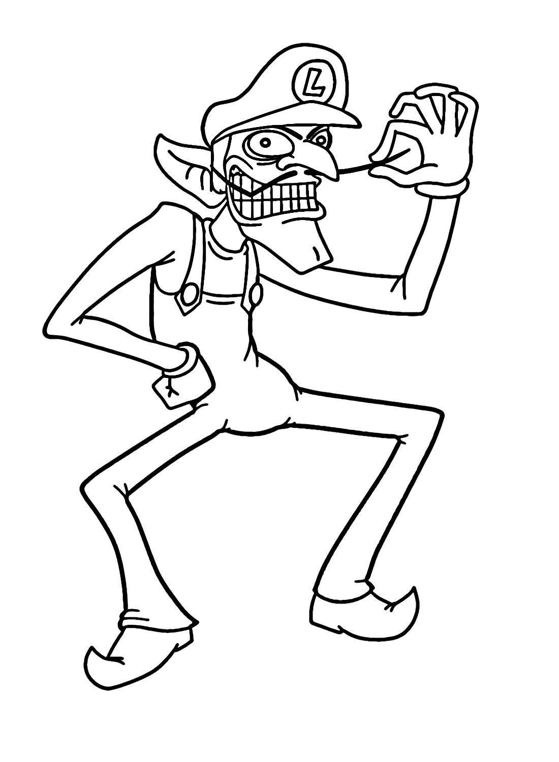 Waluigi coloring pages printable for free download