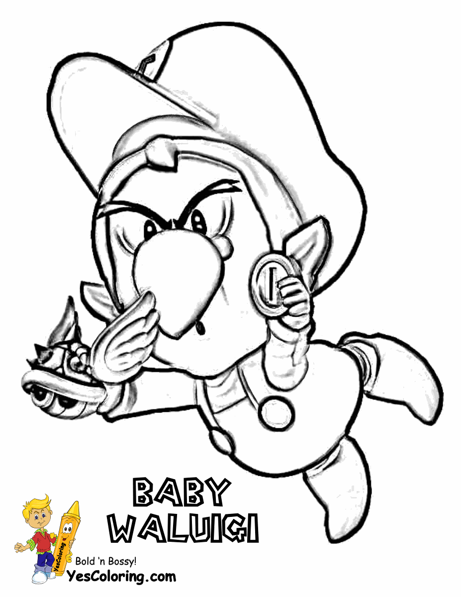 Wario and waluigi coloring pages