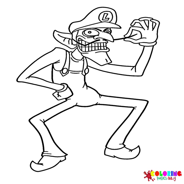 Waluigi coloring pages