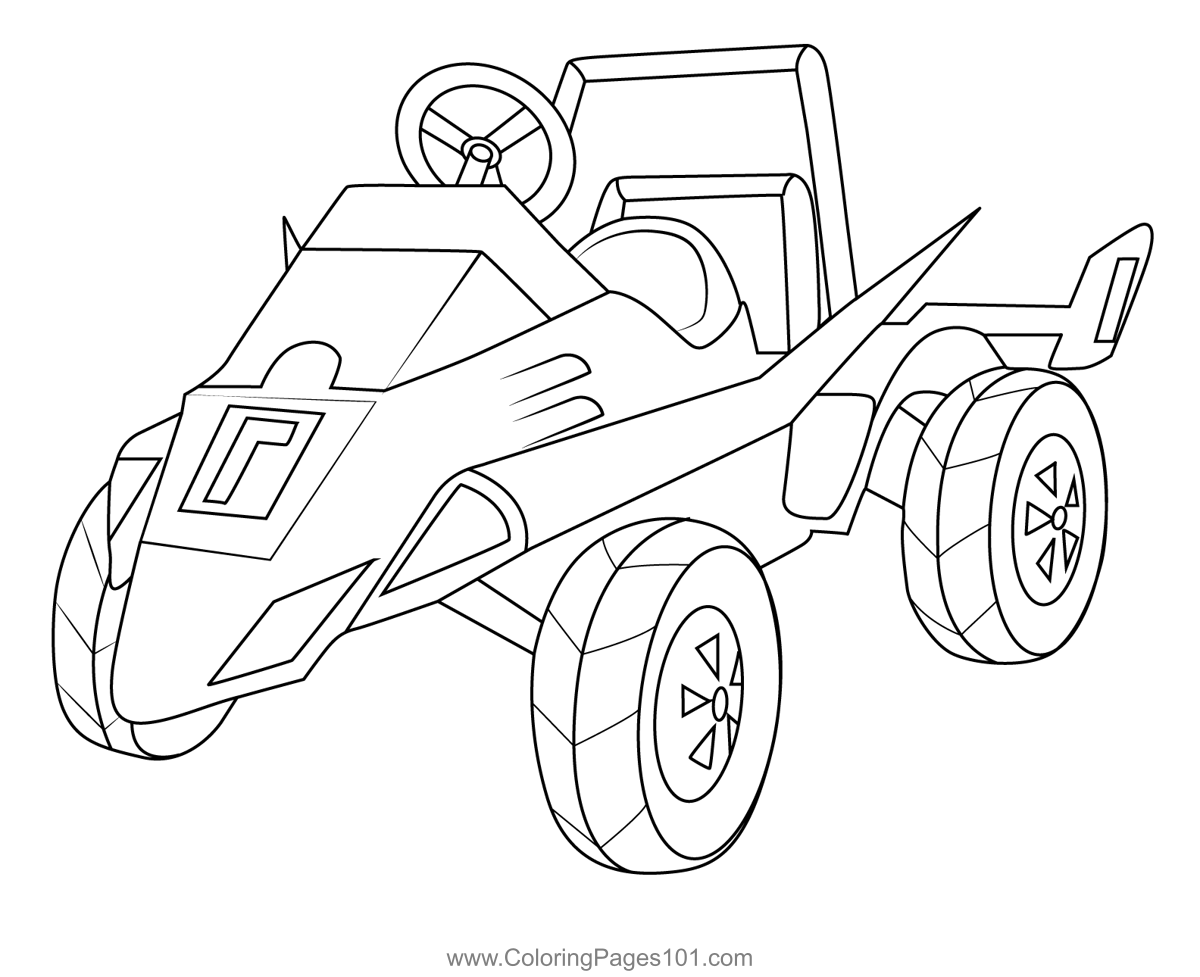 Waluigi racer mario kart coloring page for kids