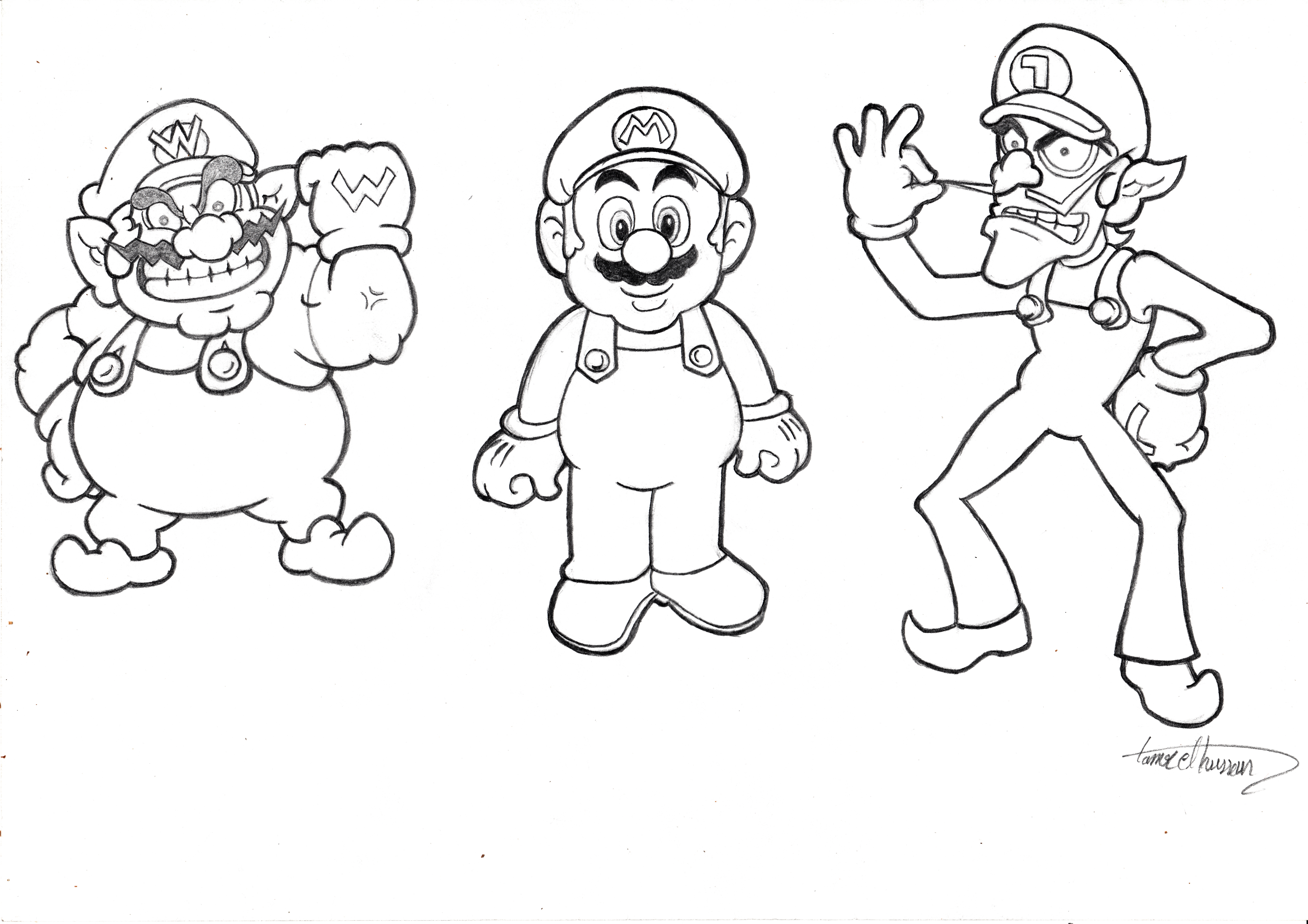 Mario wario and waluigi by tamer
