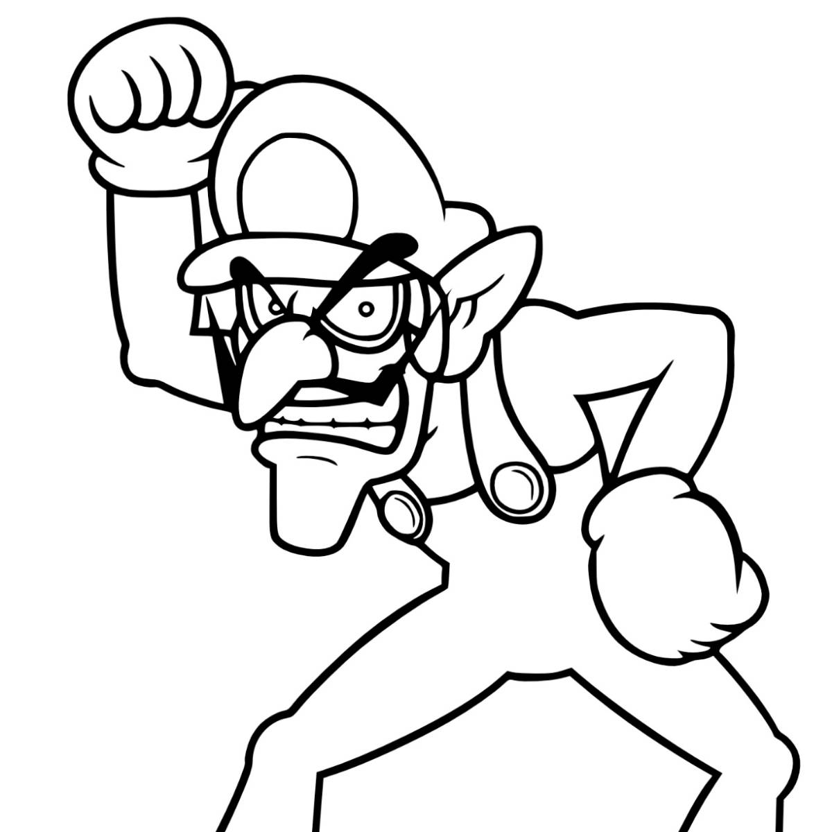 Coloriage waluigi ã imprimer gratuitement avec tãªte ã modeler