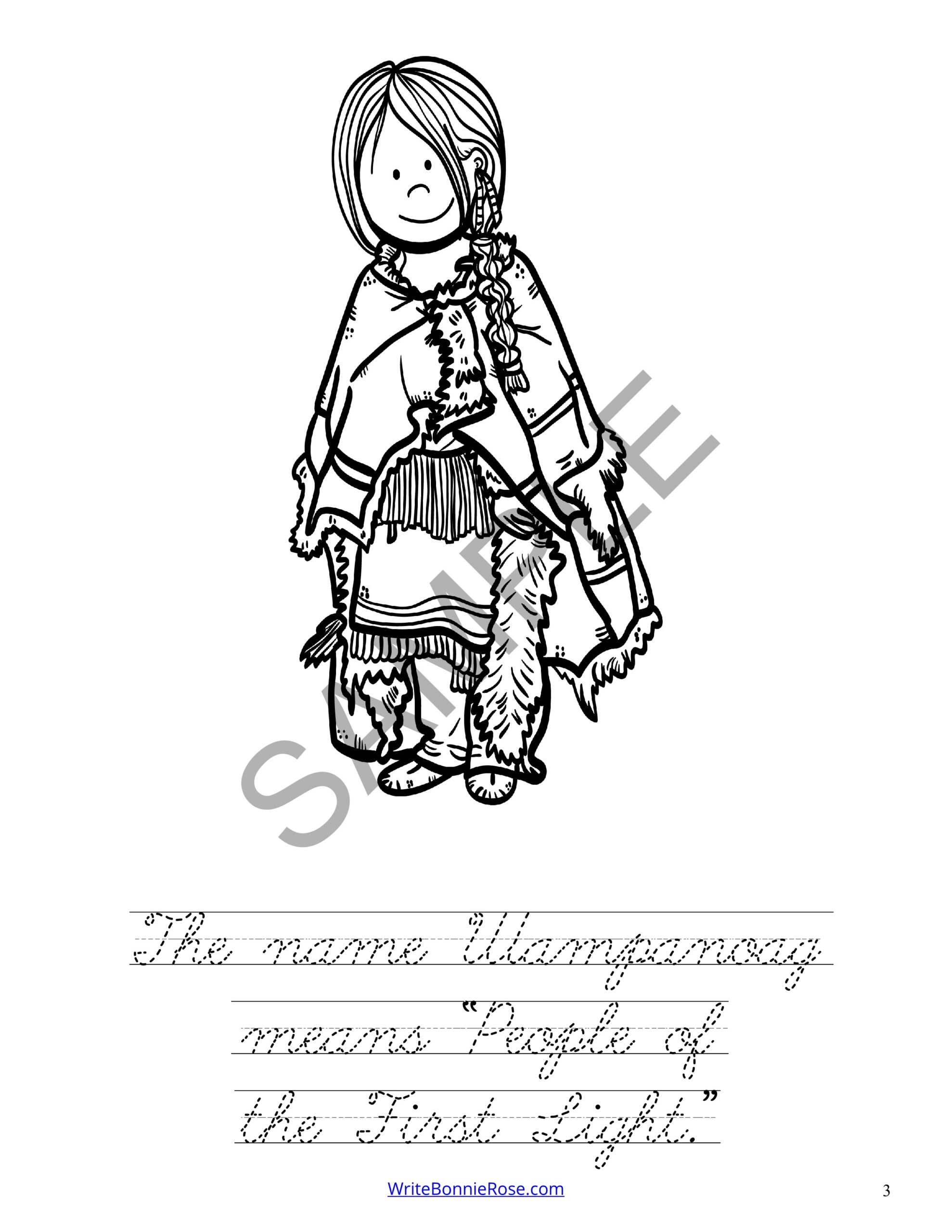 Get to know the wampanoag coloring book
